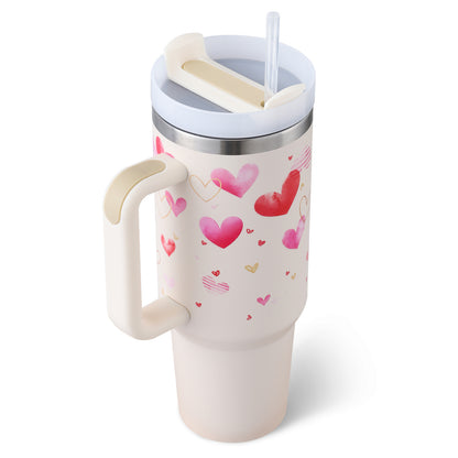 Tumbler With Handle and Straw