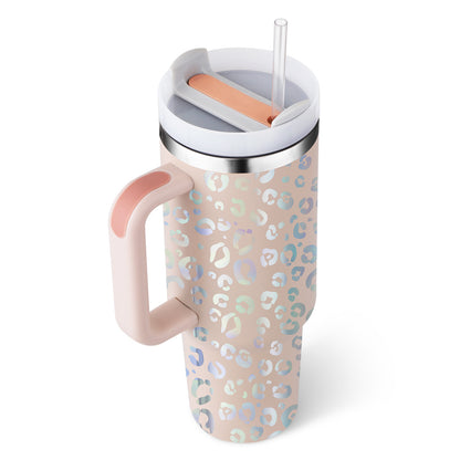 Tumbler With Handle and Straw