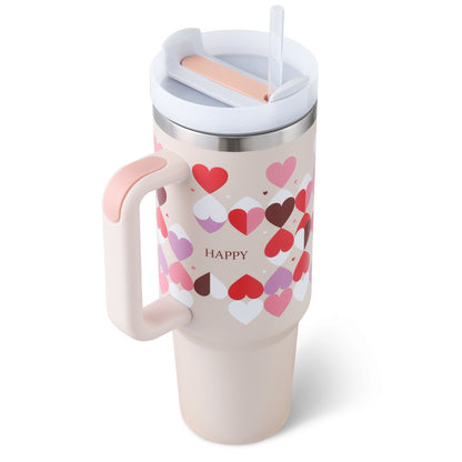 Tumbler With Handle and Straw