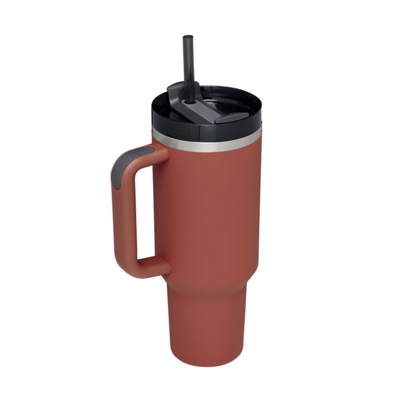 Tumbler With Handle and Straw