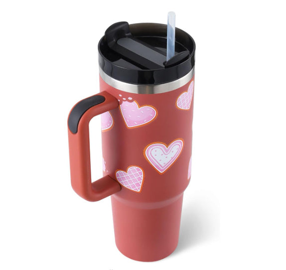 Tumbler With Handle and Straw