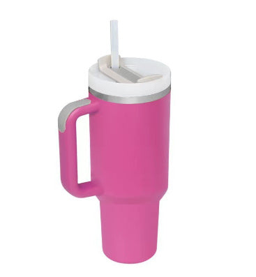 Tumbler With Handle and Straw