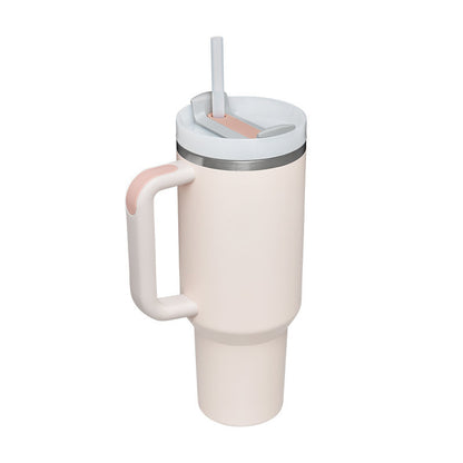 Tumbler With Handle and Straw