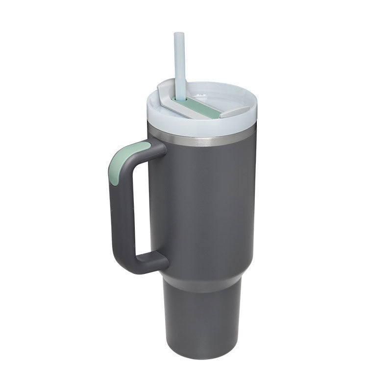 Tumbler With Handle and Straw