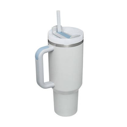 Tumbler With Handle and Straw