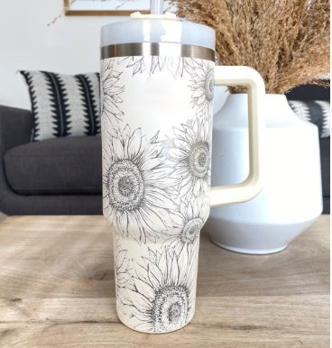 Tumbler With Handle and Straw