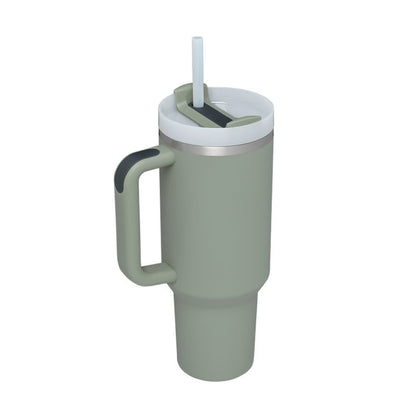 Tumbler With Handle and Straw