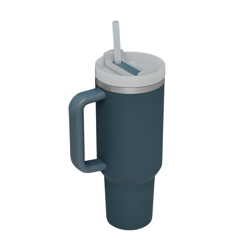 Tumbler With Handle and Straw